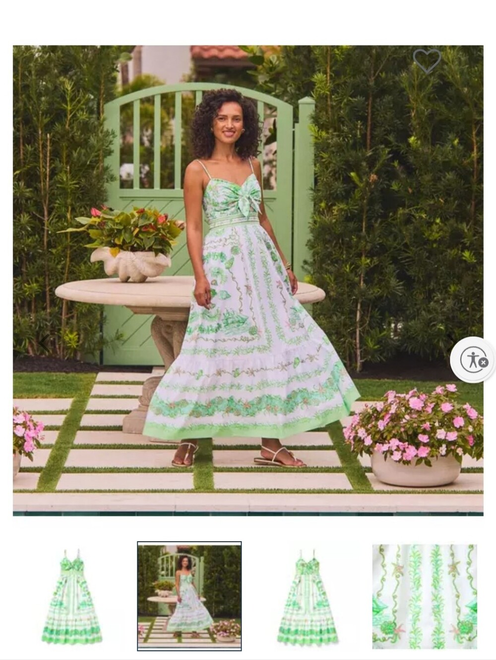 Lilly Pulitzer Mint and White Floral Tie-Front Maxi Dress